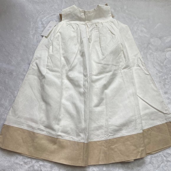 Bumble Girl's Linen Blend Front Bow Accent Sleeveless Floor Length Dress 18M NEW - Picture 9 of 13
